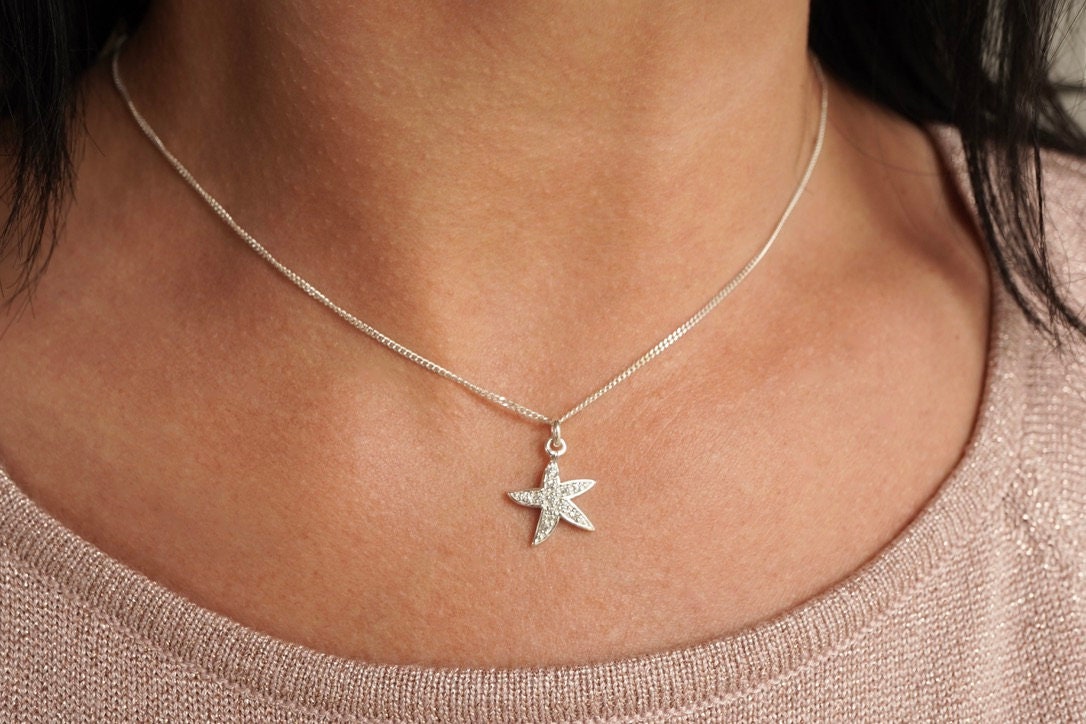 Starfish Sterling Silver Delicate Necklace * Summer jewellery * Nautical * Beach jewellery