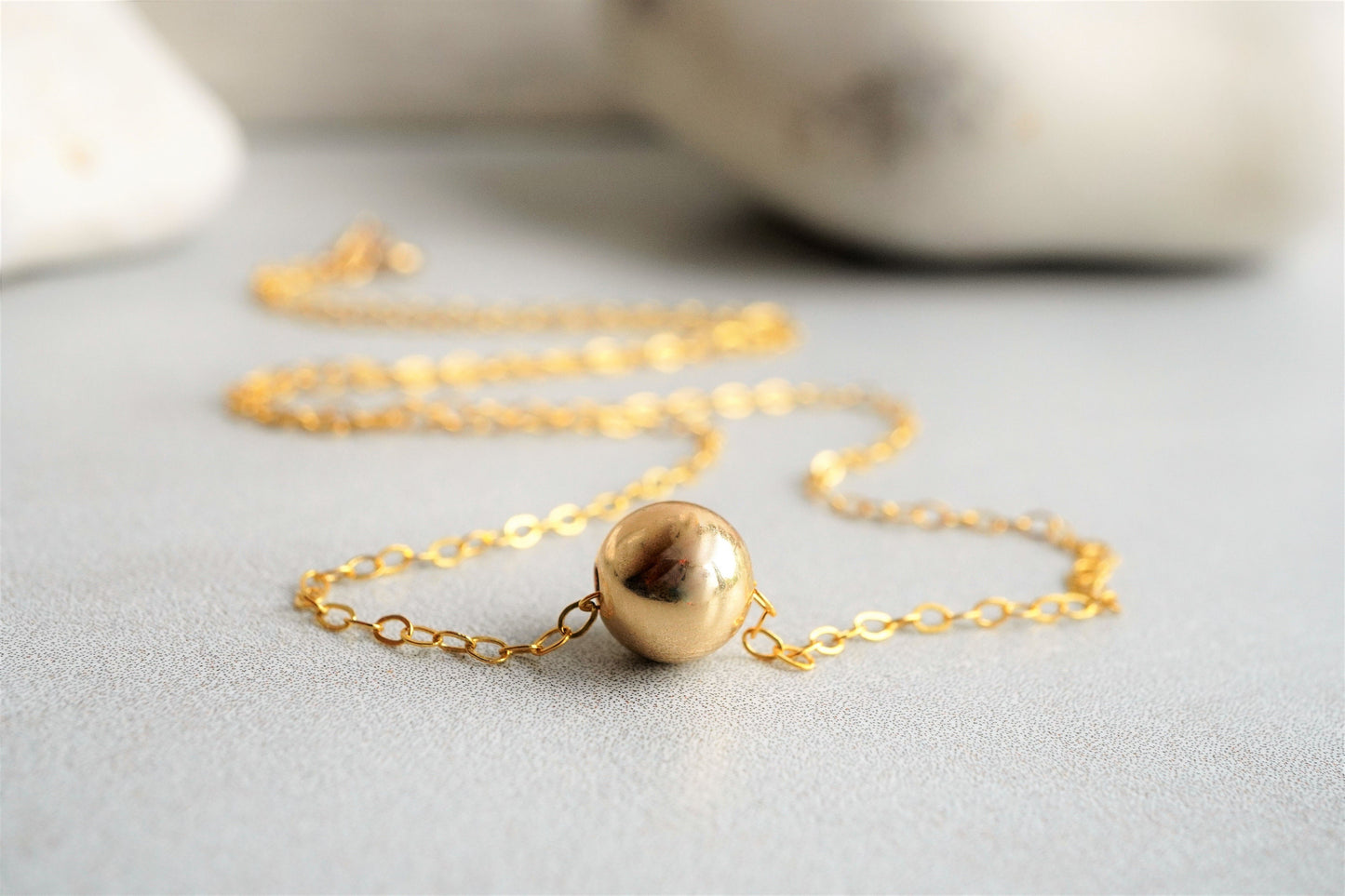 Gold Filled Ball Necklace * Dainty Gold Jewellery * Gift for her* Feminine necklace