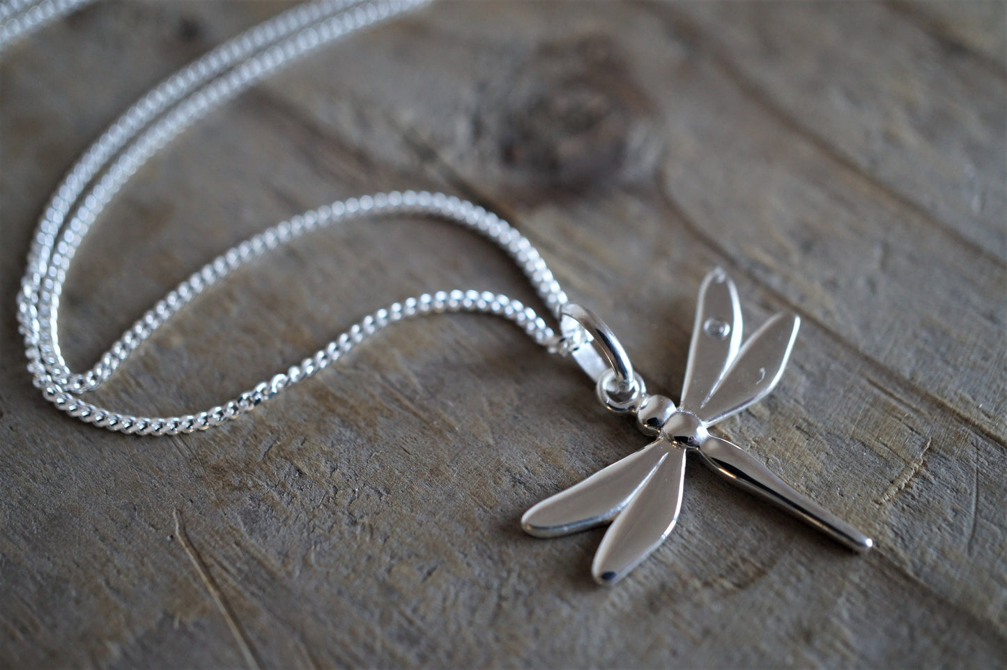 Sterling Silver Dragonfly Necklace * Silver necklace * Good luck * Freedom