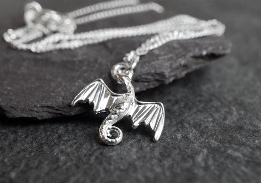 Sterling Silver Dragon Necklace * Fantasy jewelry* Dragon jewellery* Celtic symbol