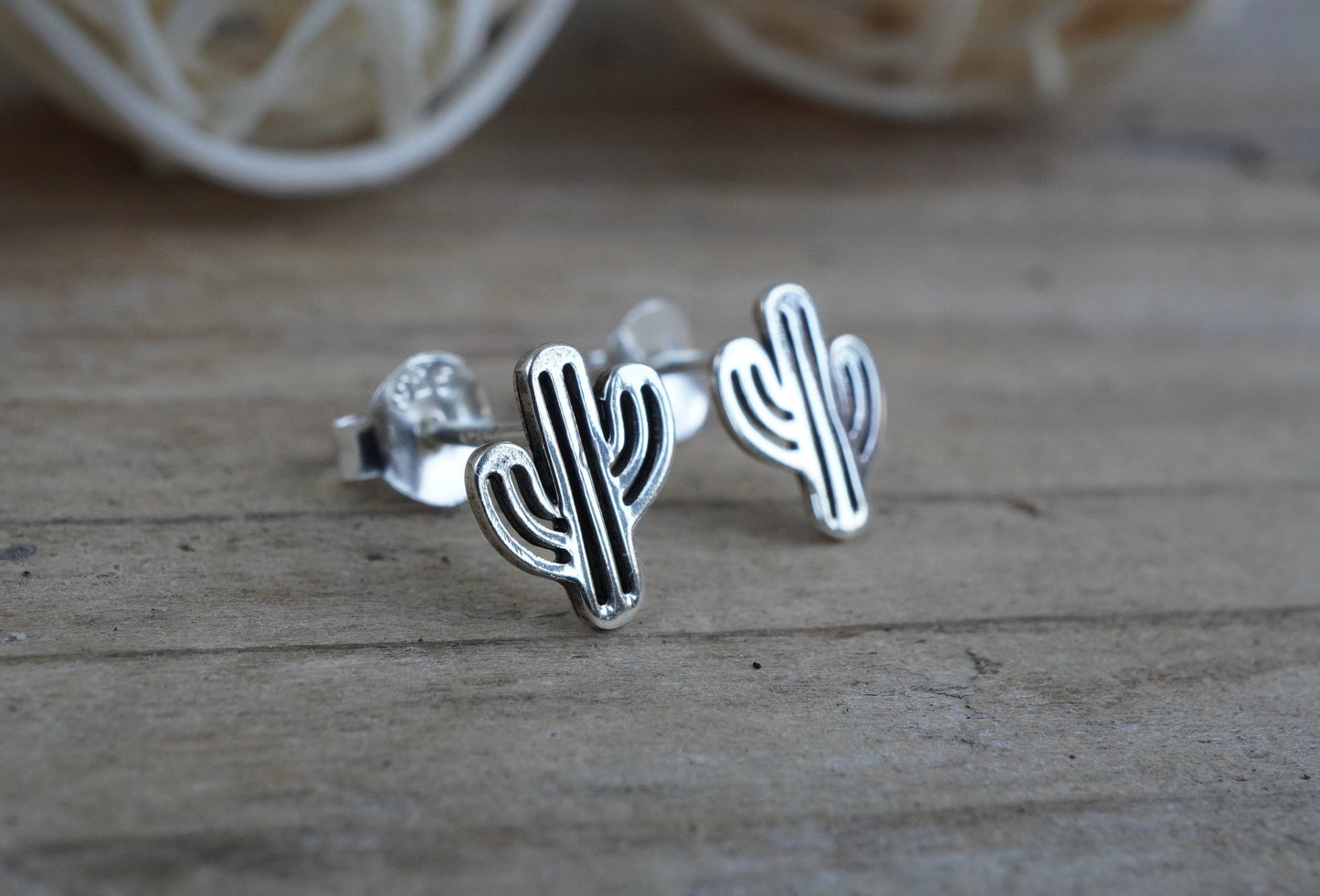 Sterling Silver Cactus Stud * Cactus jewelry * Summer stud * Cactus fan