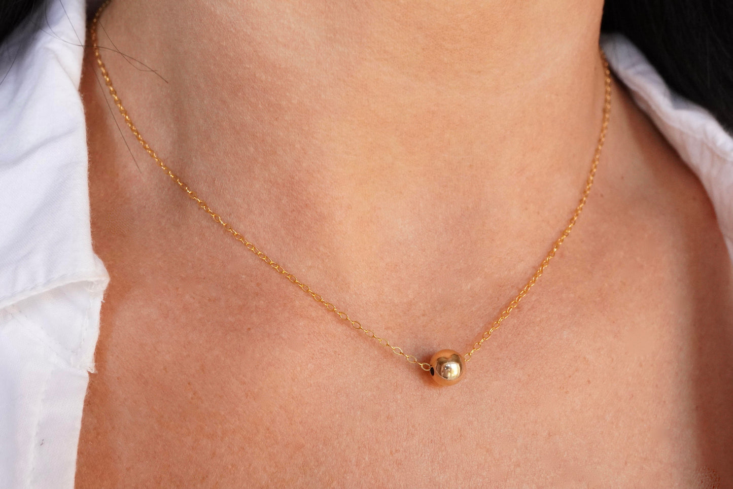 Gold Filled Ball Necklace * Dainty Gold Jewellery * Gift for her* Feminine necklace