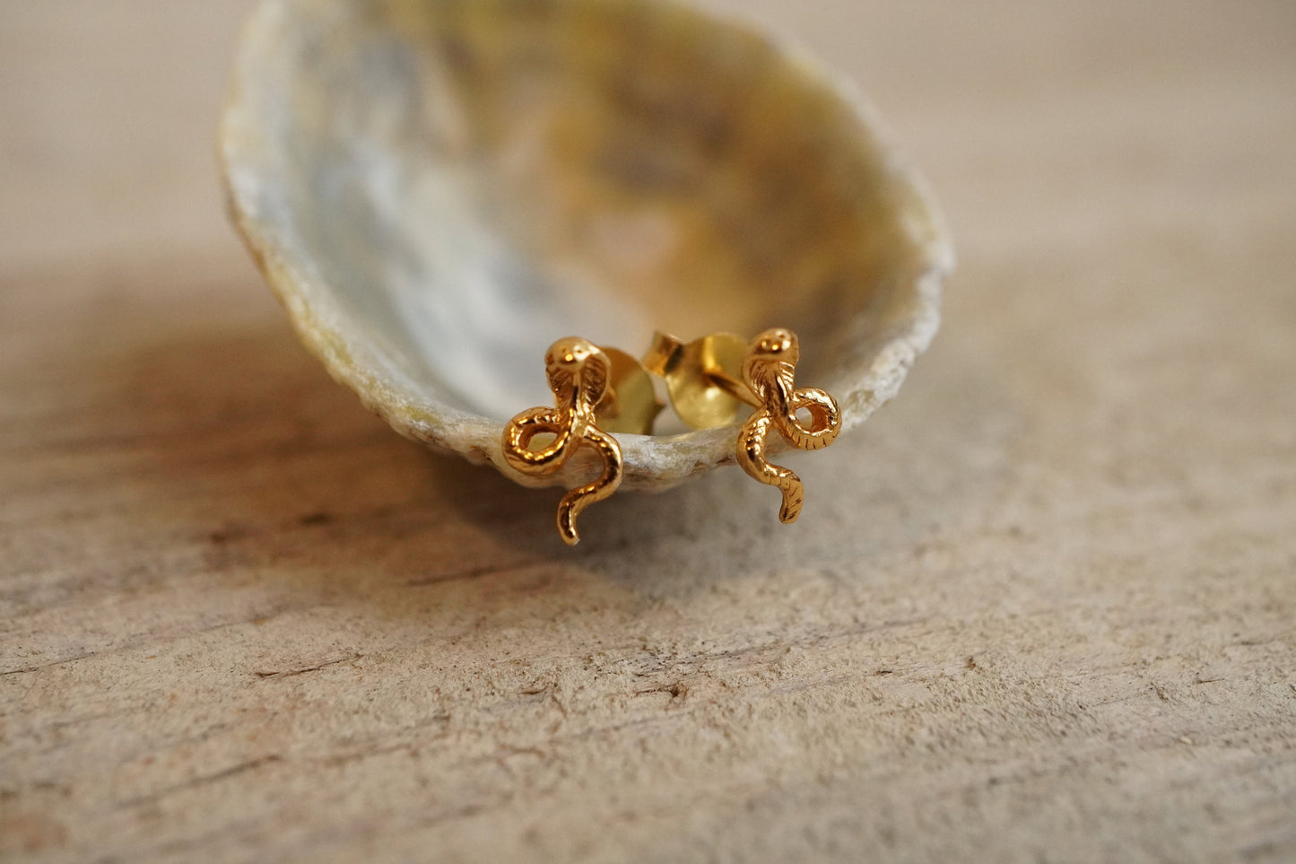 Tiny Cobra Stud Earrings * Sterling Silver * Snake jewellery