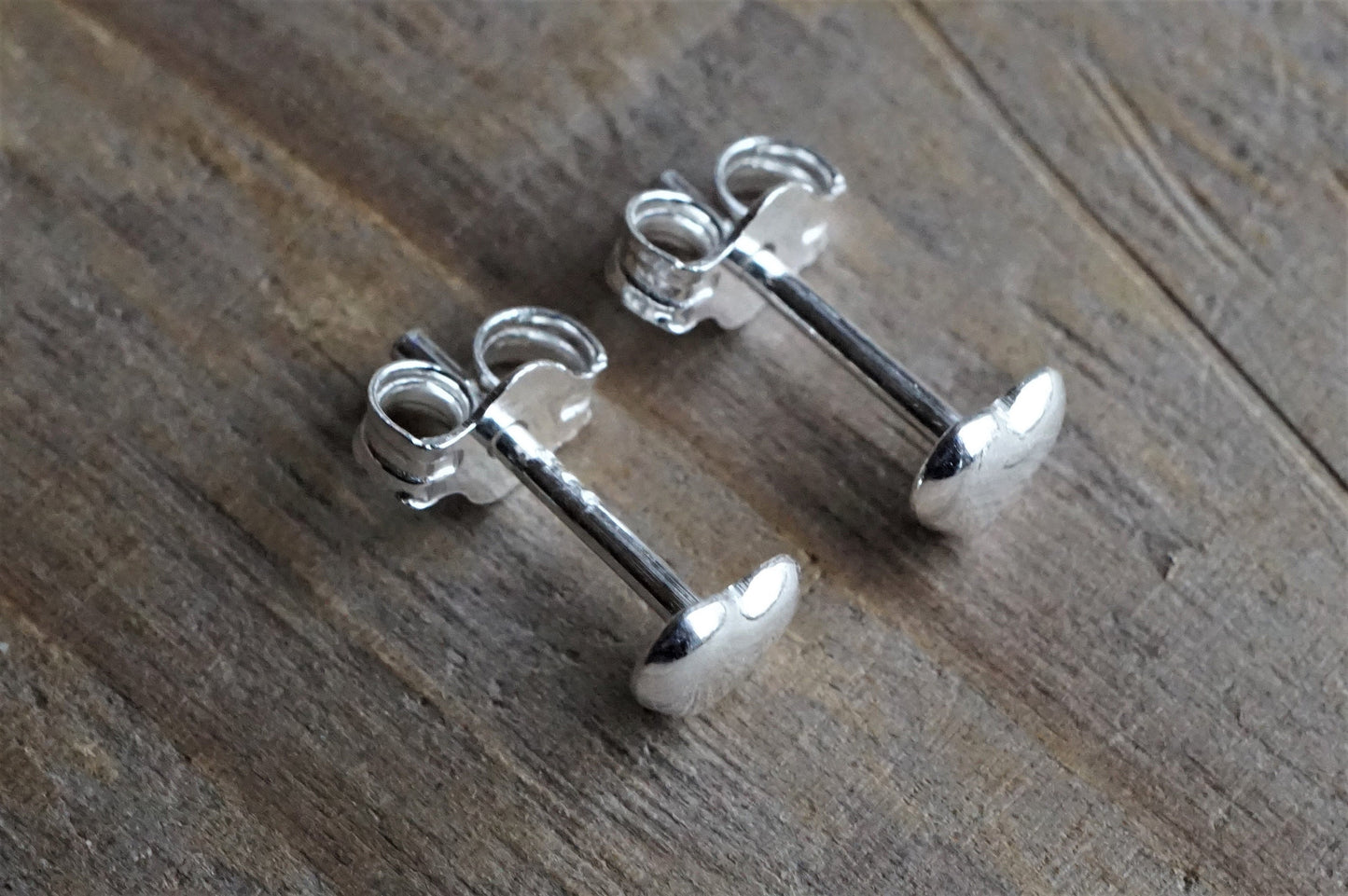 Small Puff Heart Stud Earrings * Stud Earrings * Heart earrings * Sterling silver stud