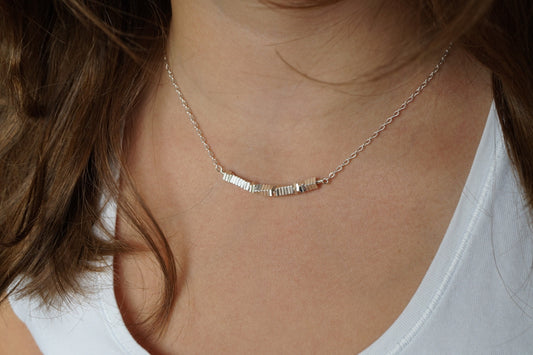 Hematite Sterling Silver Bar Necklace* Hematite Jewelry* Dainty *Gift for her* Feminine *Silver necklace