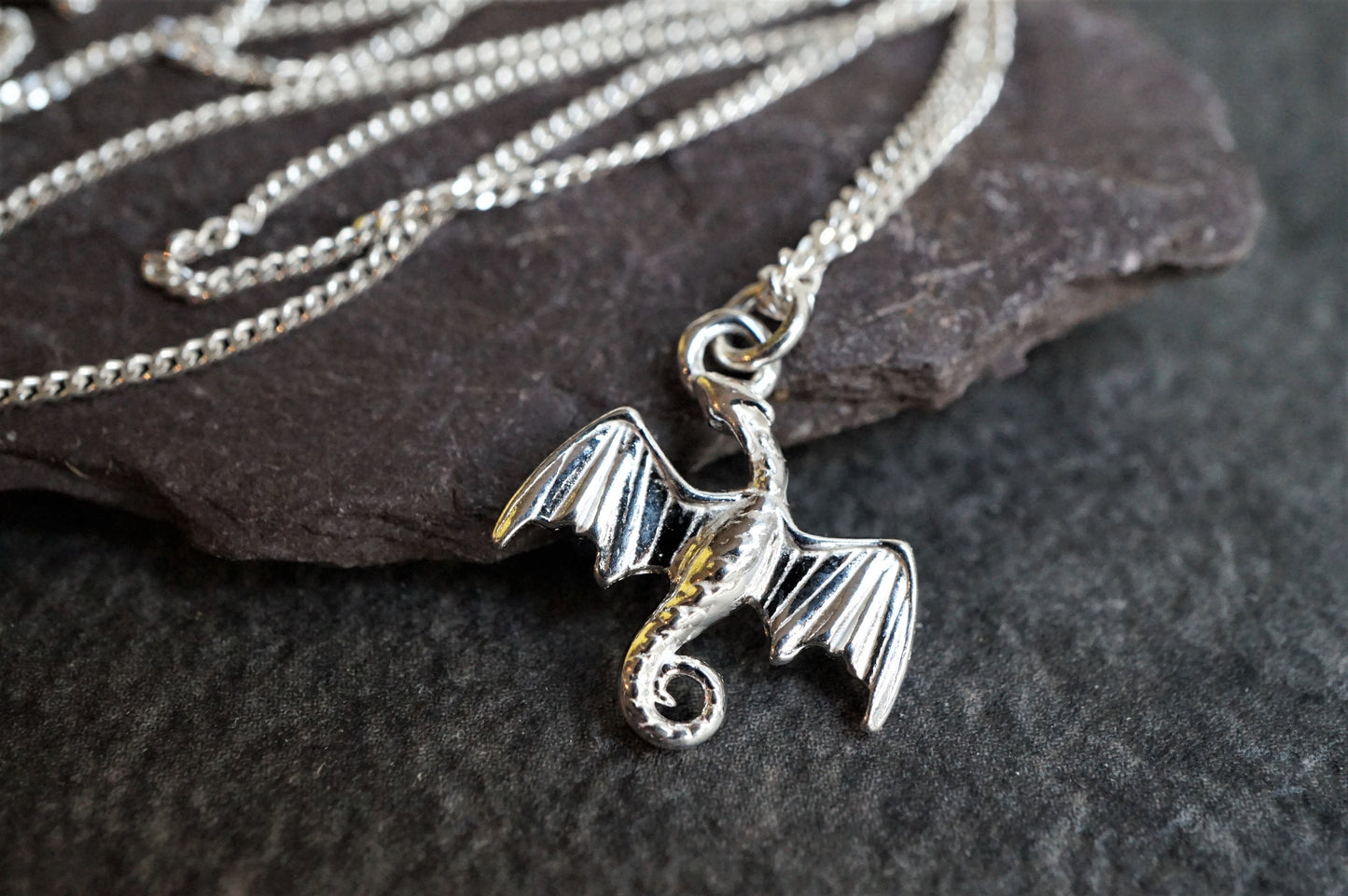 Sterling Silver Dragon Necklace * Fantasy jewelry* Dragon jewellery* Celtic symbol