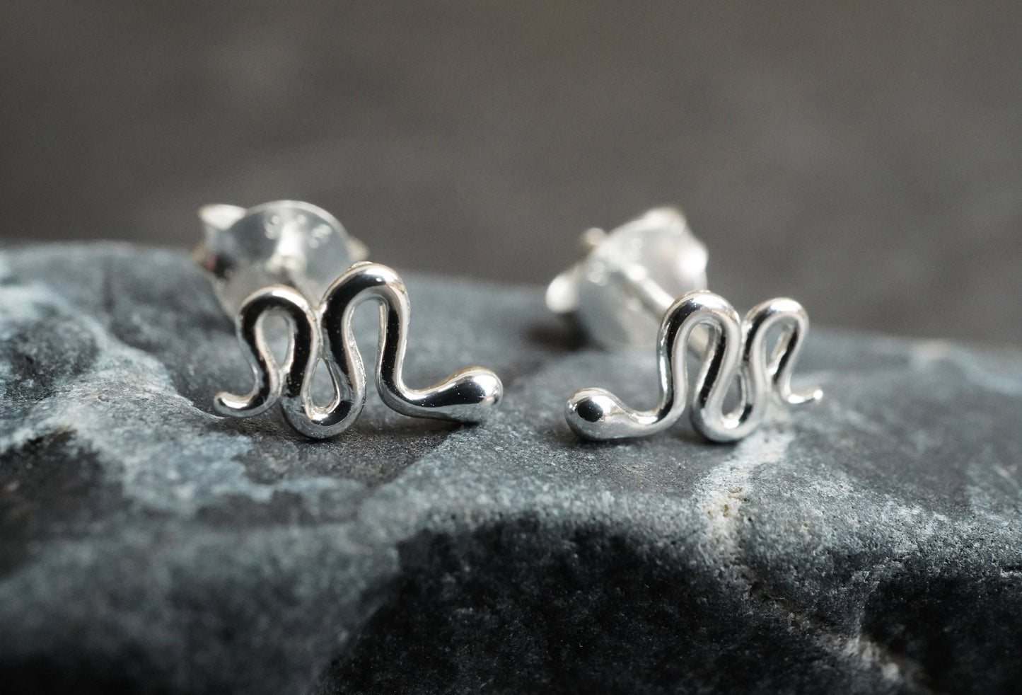 Tiny Snake Sterling Silver Dainty Ear Stud* Feminine * Symbol * Fertility * Rebirth