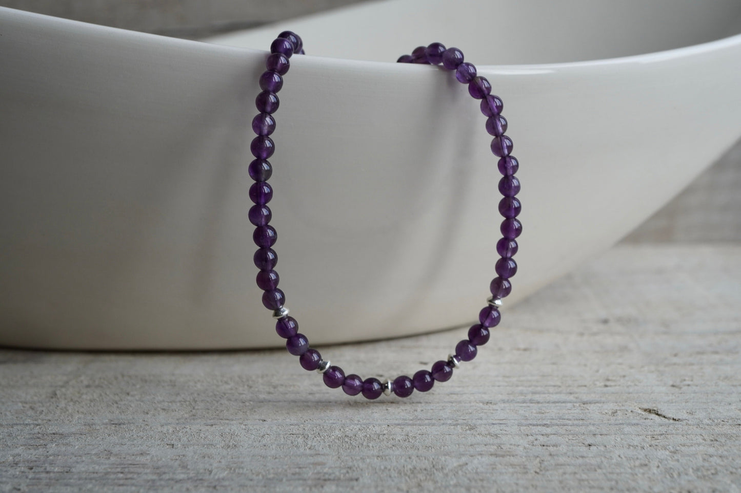Amethyst Sterling Silver Necklace *February Birthstone Gift *Calming stone *