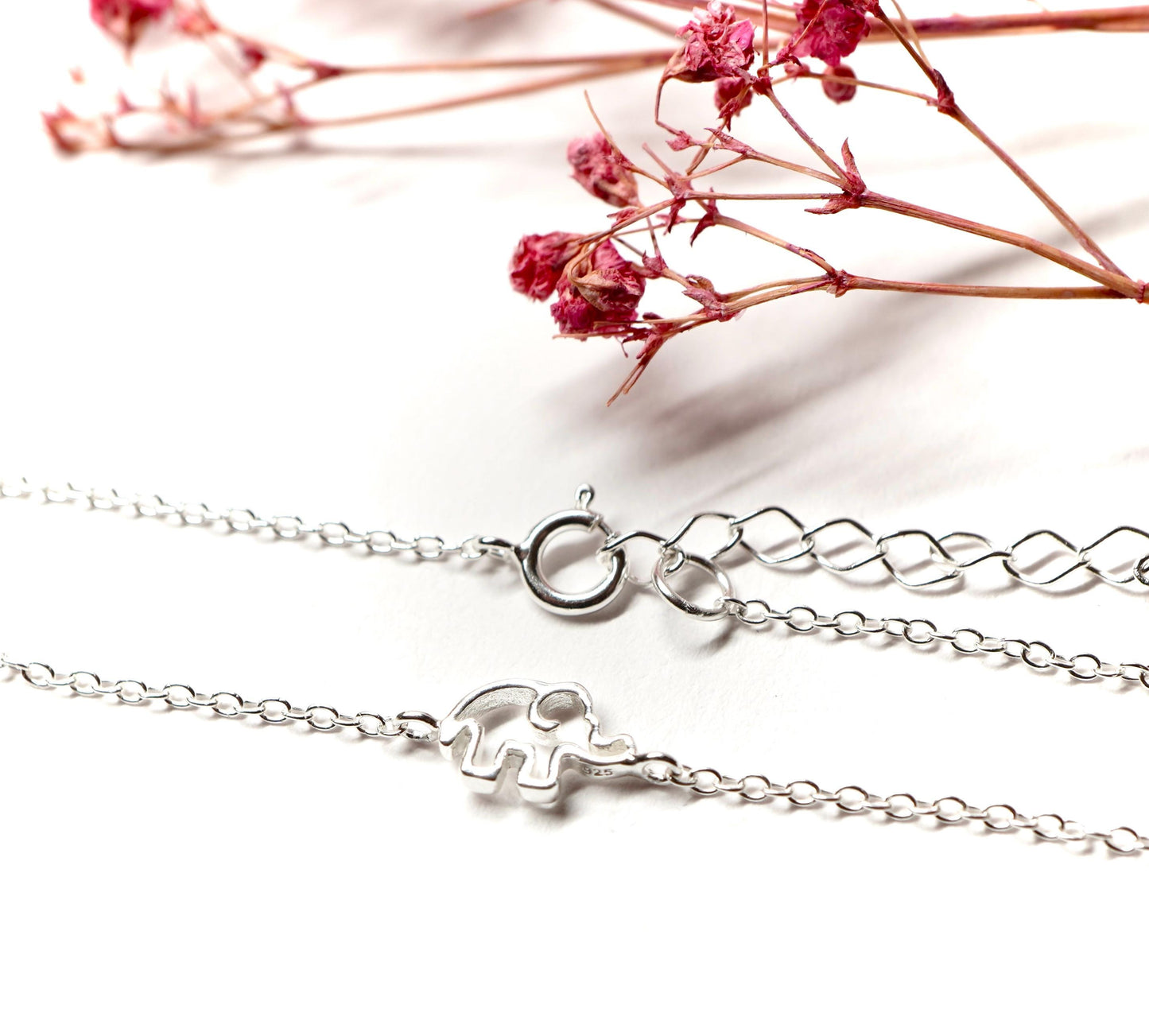 Tiny Elephant Sterling Silver Dainty Bracelet * Elephant bracelet *