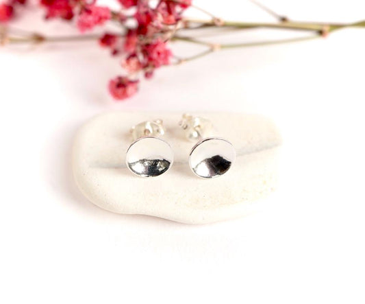 Concave Round Stud * Round Earrings * Minimalist Earrings *Gift for her
