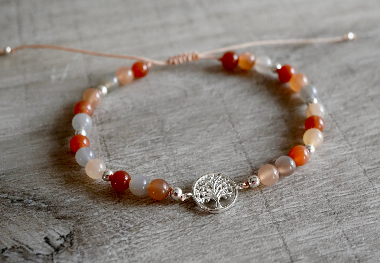 Moonstone Sterling Silver Tree of Life Bracelet * Moonstone Jewelry * Birthstone of June * Gift for her *