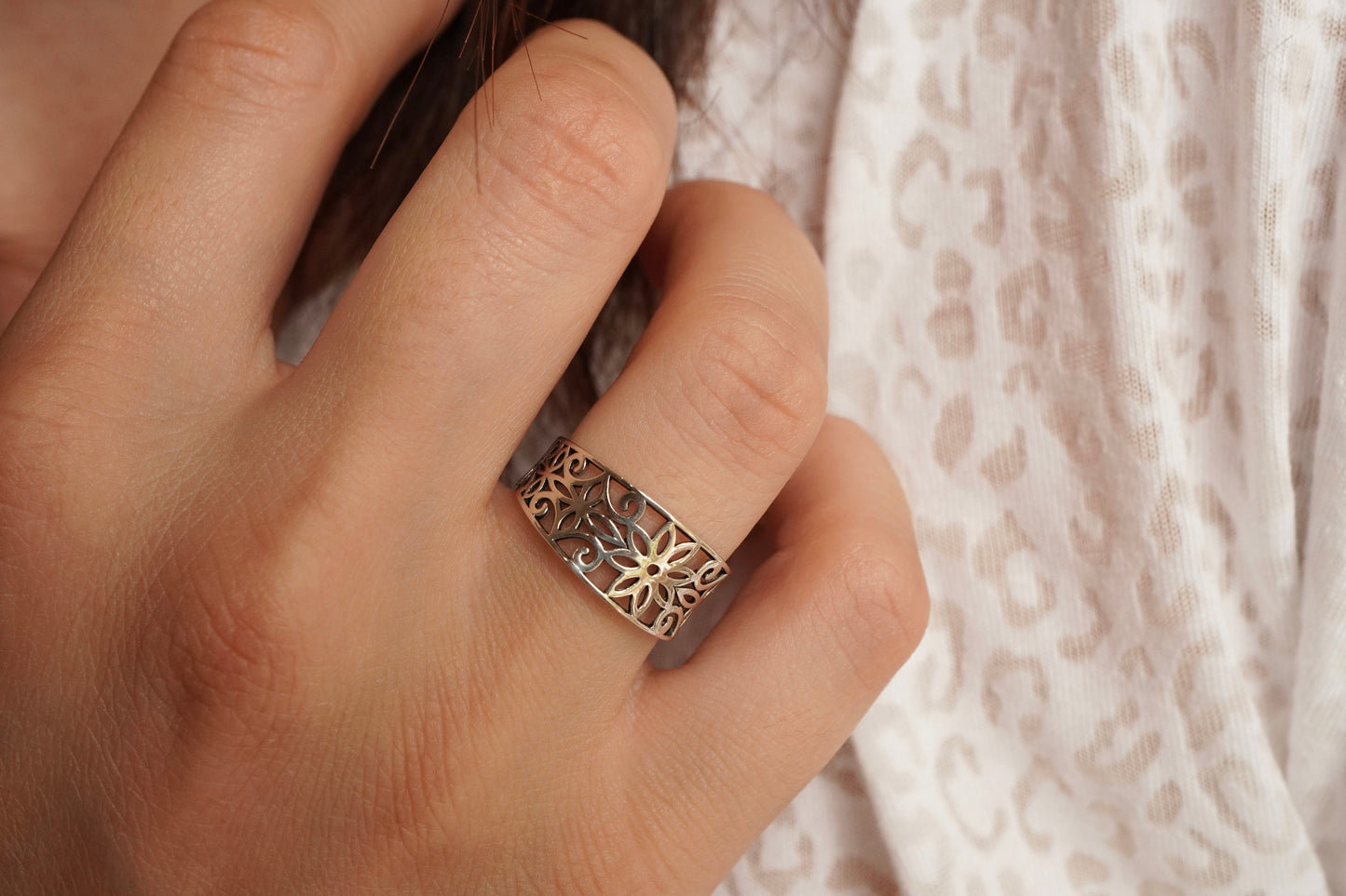 Sterling Silver Flower Ring * Boho ring * Chic * Gift for her