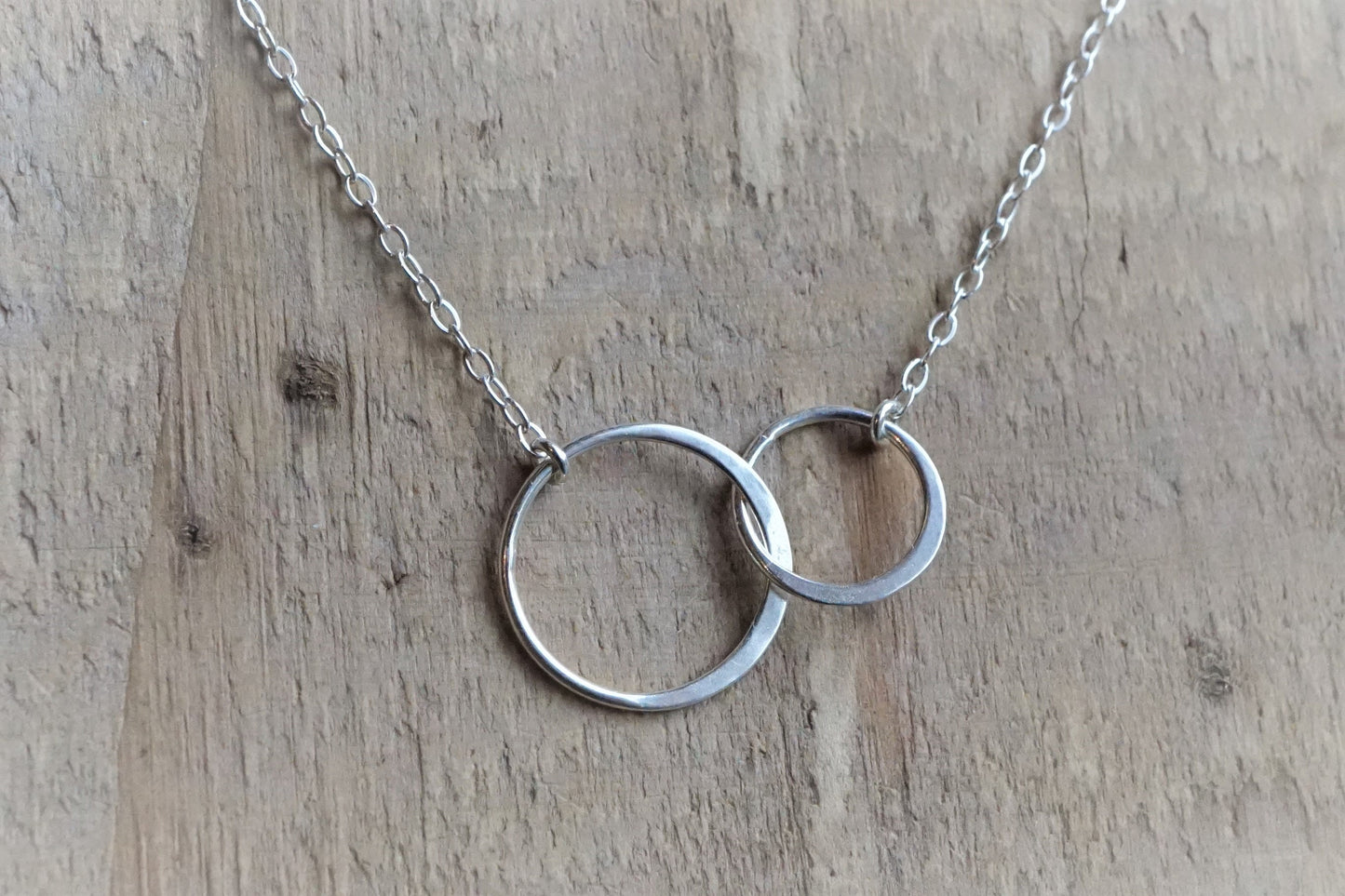 Sterling Silver Double Circle Necklace* Silver Jewelry* Dainty *Gift for her* Feminine* Choker necklace