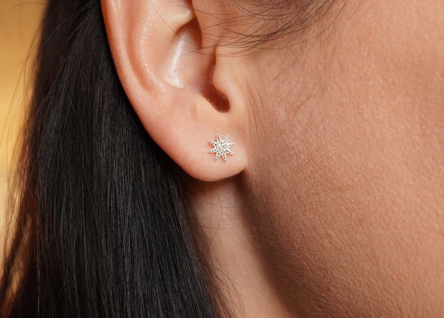 Star Stud Sterling silver * Gift for her * Star earrings * Shiny stud earrings