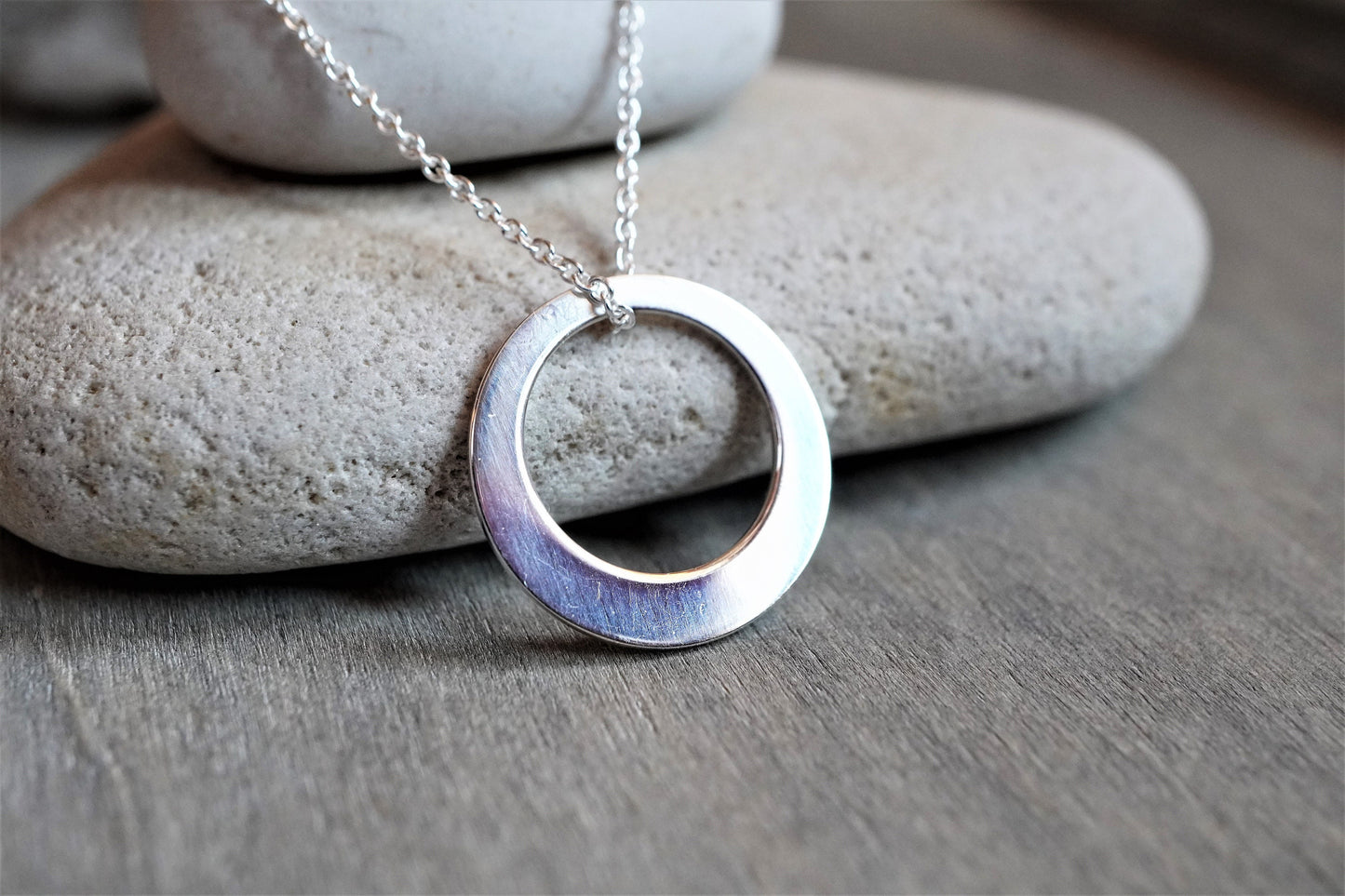 Sterling Silver Circle Necklace * Gift for her * Minimalist jewellery