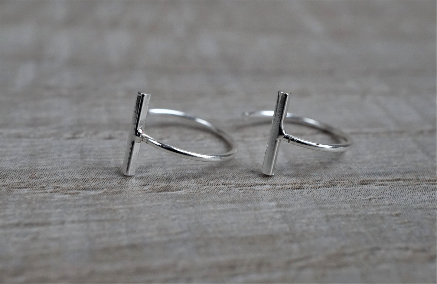 Sterling Silver Hugging Bar Hoop Earrings * Minimalist earrings * Feminine jewelry