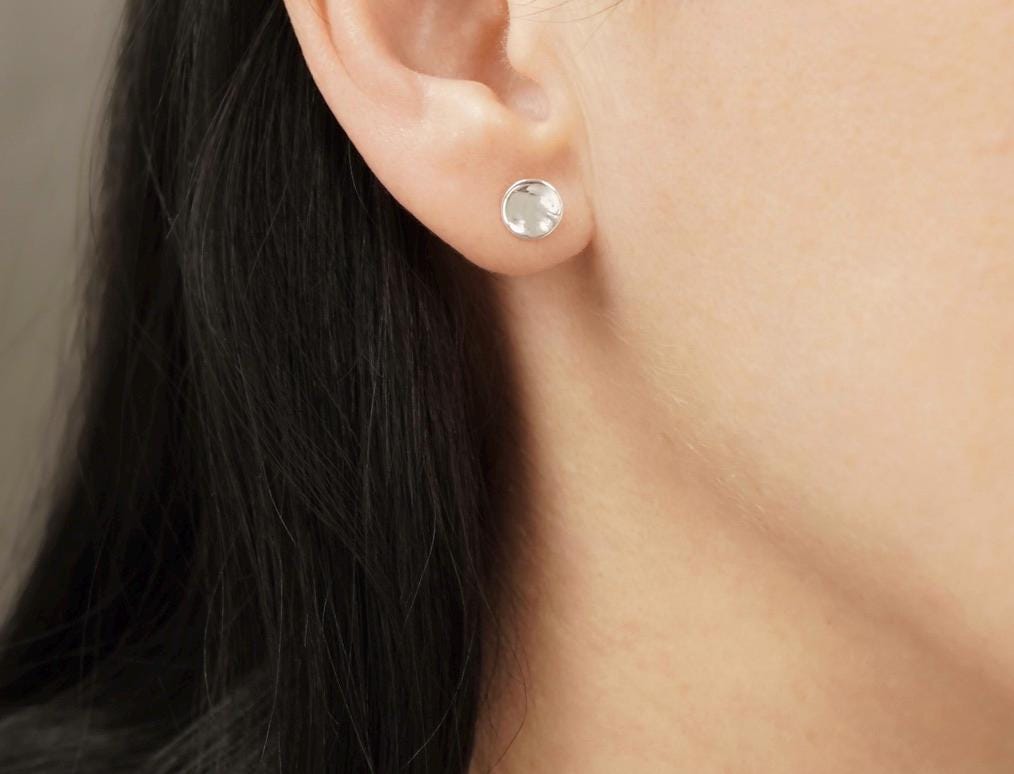 Concave Round Stud * Round Earrings * Minimalist Earrings *Gift for her