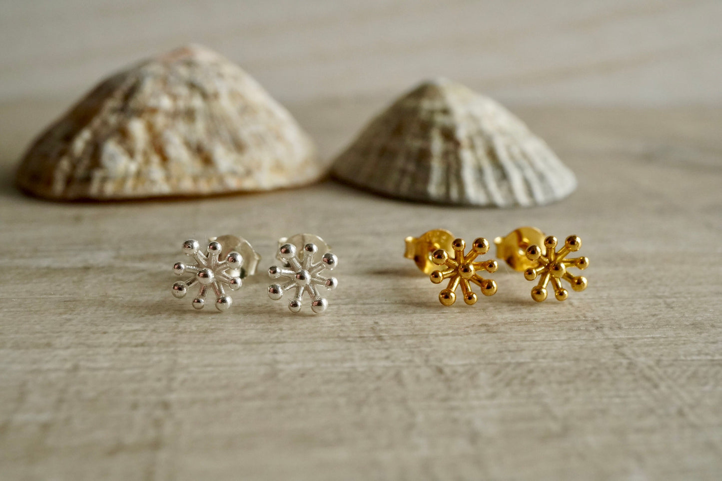 Gold Flower Stud Sterling Silver * Feminine jewellery * Gold stud * Boho stud