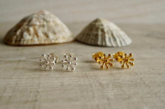 Gold Flower Stud Sterling Silver * Feminine jewellery * Gold stud * Boho stud