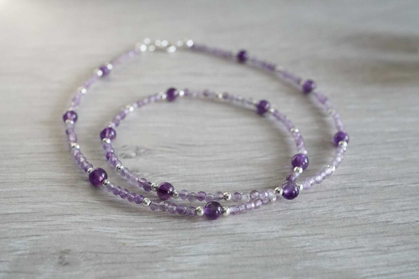 Dainty Amethyst Sterling Silver Necklace *February Birthstone Gift *Calming stone *