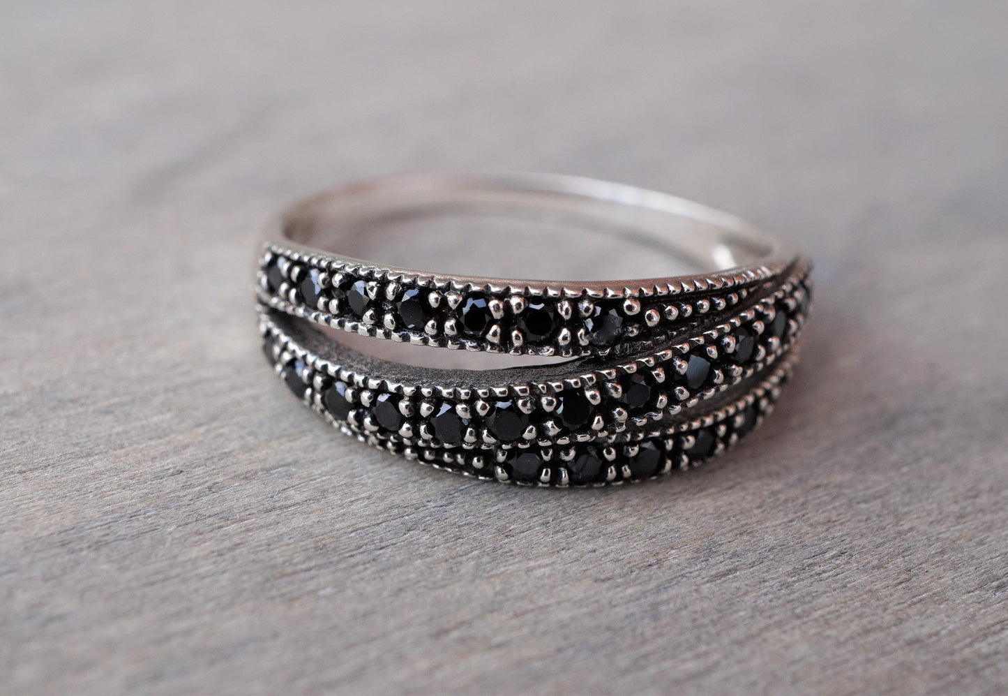 Twisted Sterling Zirconia Silver Ring, Silver ring, Gift for her, Ring gift, Size: L/ UK 6/US