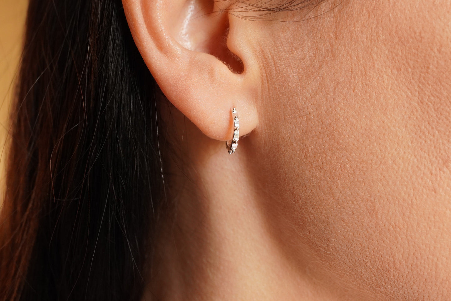 Sterling Silver Dainty Half Hoop Earrings * Feminine earrings * Boho hoop