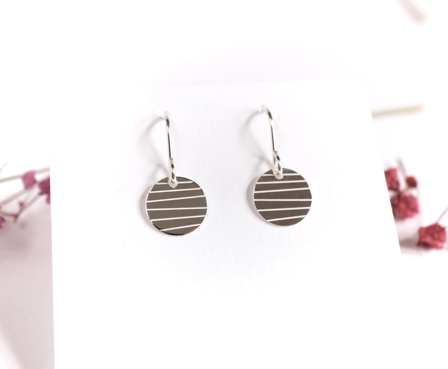Sterling Silver Disc Earrings * Minimalist earrings * Feminine * Delicate earrings