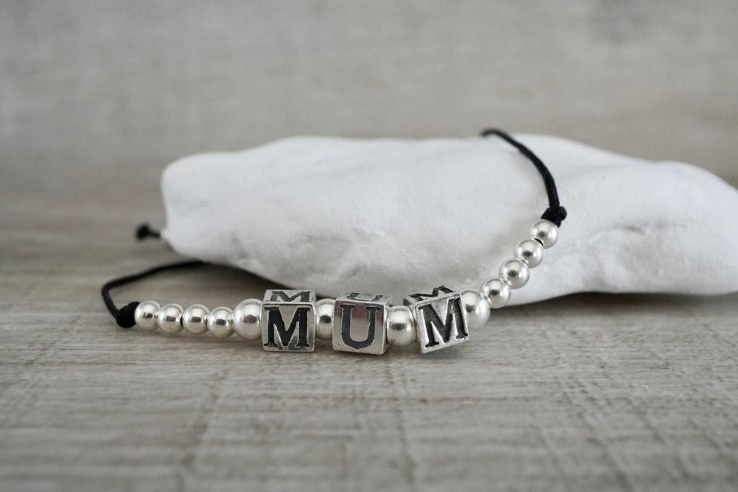 Mum Sterling Silver Cord Bracelet * Mum gift * Gift for her