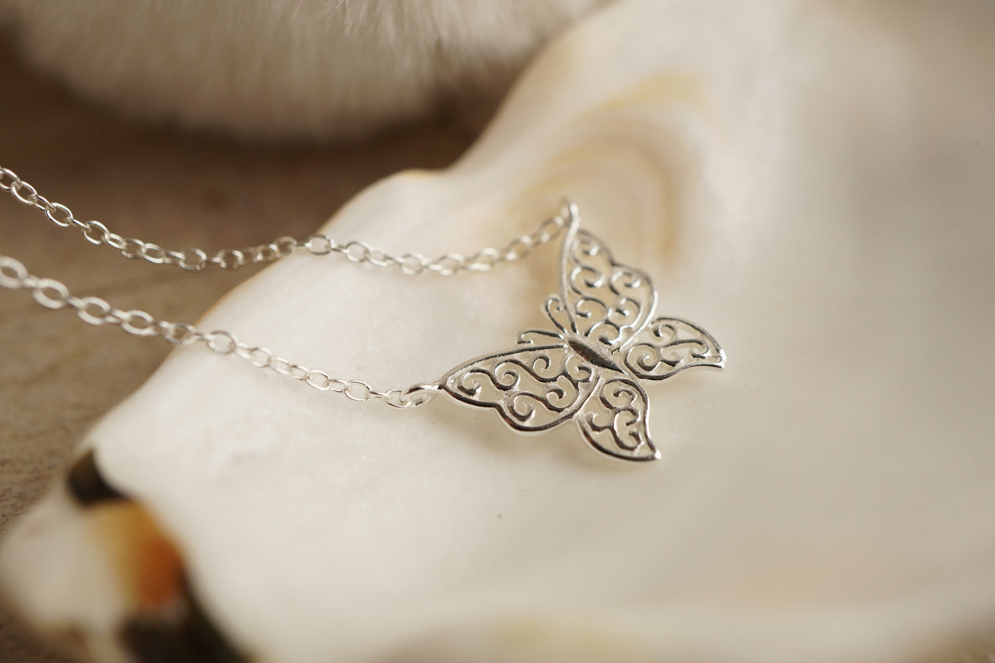 Butterfly Sterling Silver Delicate Necklace * Butterfly jewellery * Silver butterfly