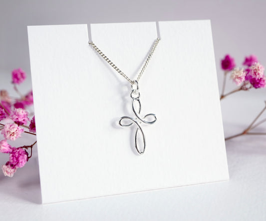 Celtic Infinity Cross Sterling Silver Necklace