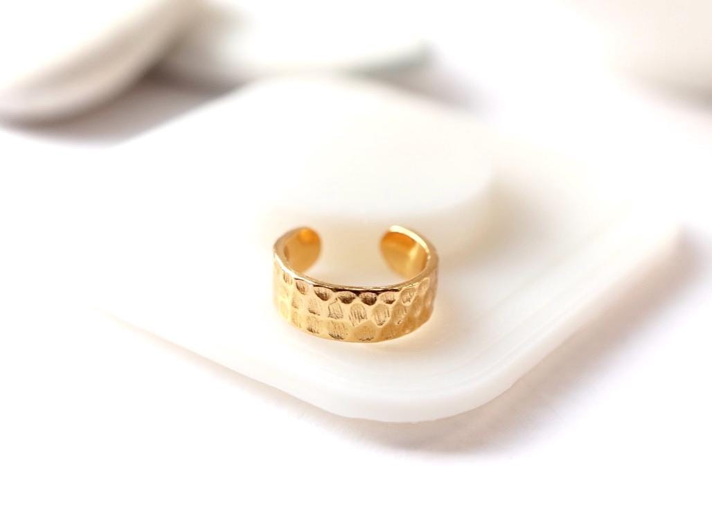 Gold Ear Cuff * Sterling Silver Gold Hammered Cuff * No hole Earrings