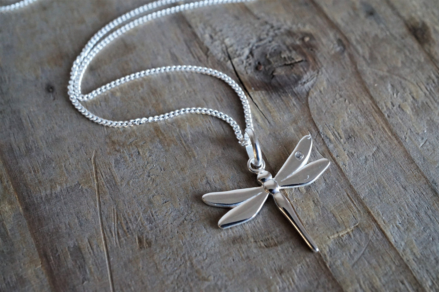 Sterling Silver Dragonfly Necklace * Silver necklace * Good luck * Freedom