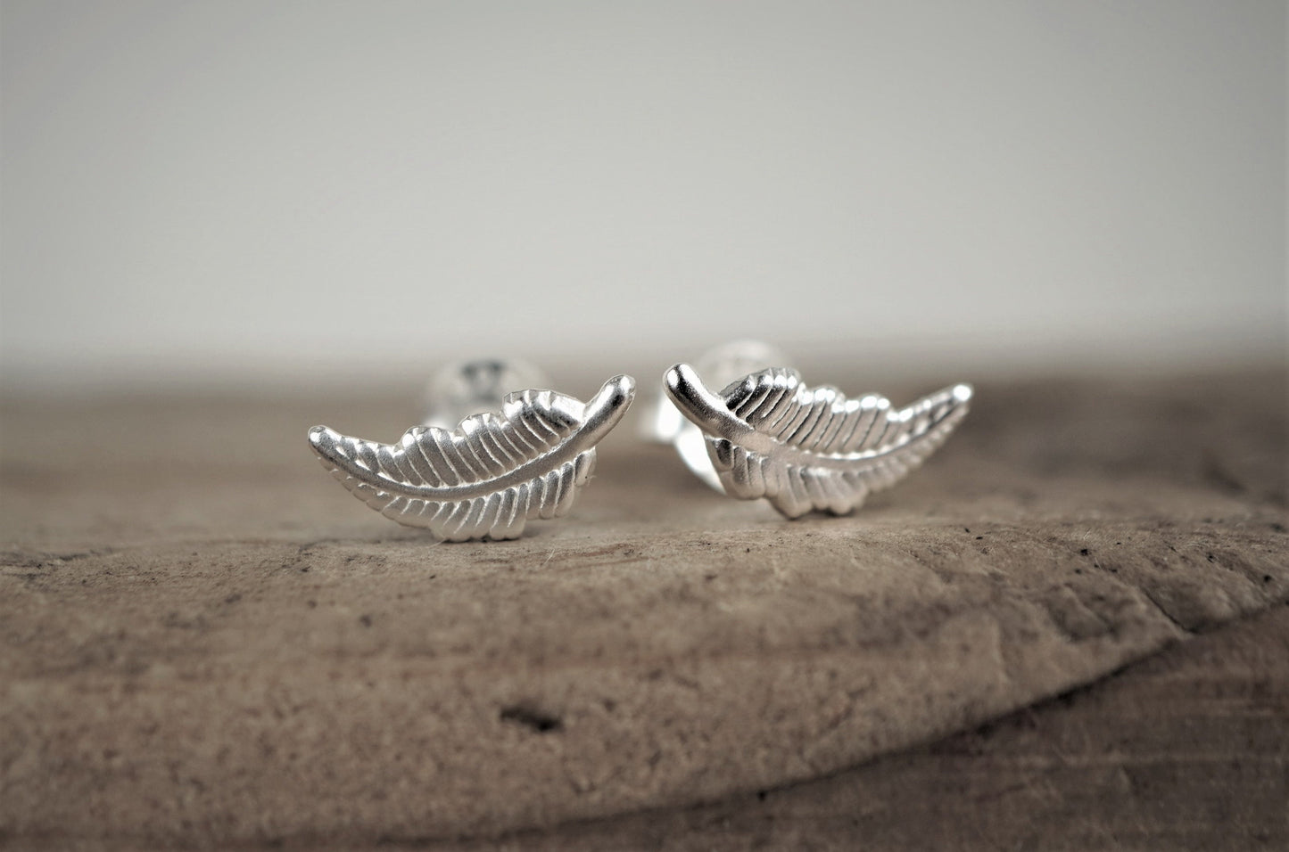 Sterling Silver Feather Stud Earrings * Feather jewelry * Gift for her * Bohemian jewelry