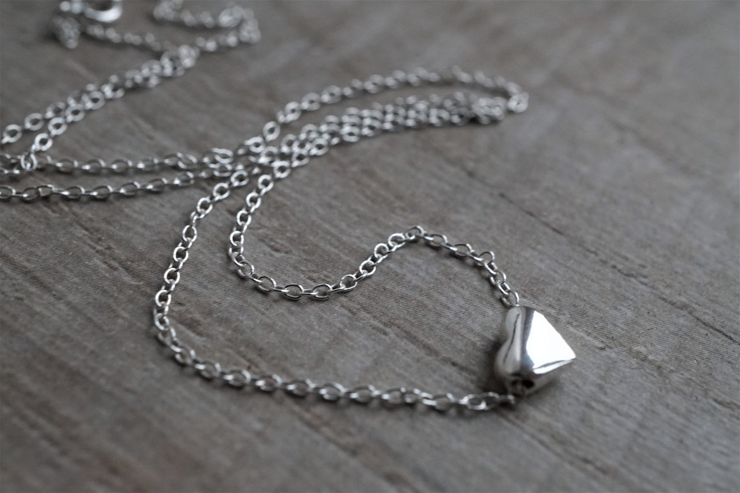 Tiny Heart Sterling Silver Delicate Necklace*  Dainty* Gift for her* Feminine* Love