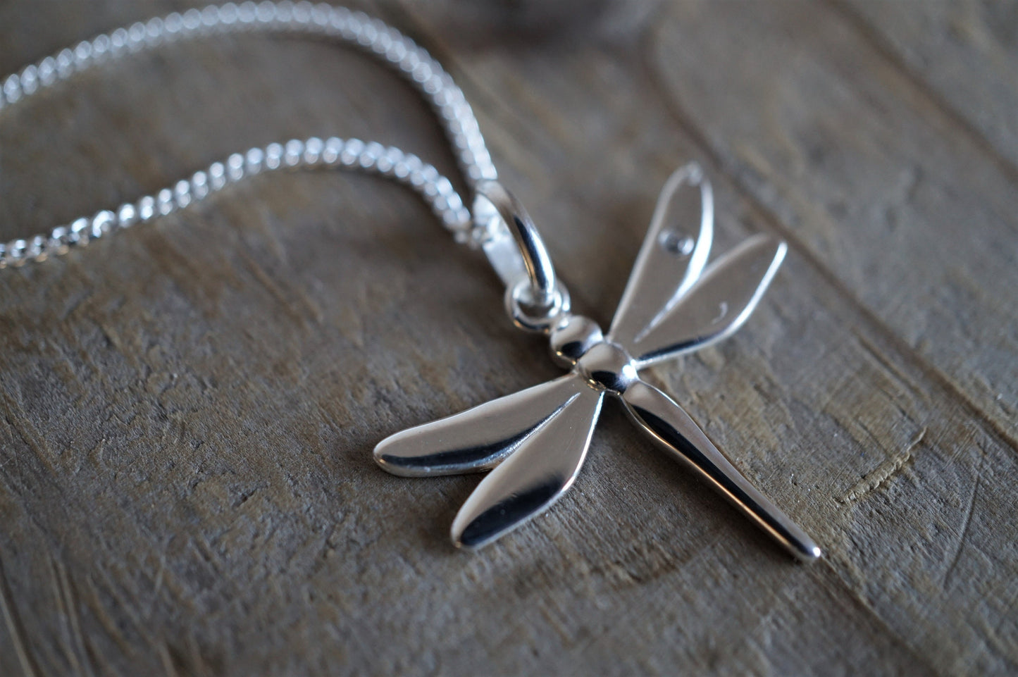 Sterling Silver Dragonfly Necklace * Silver necklace * Good luck * Freedom