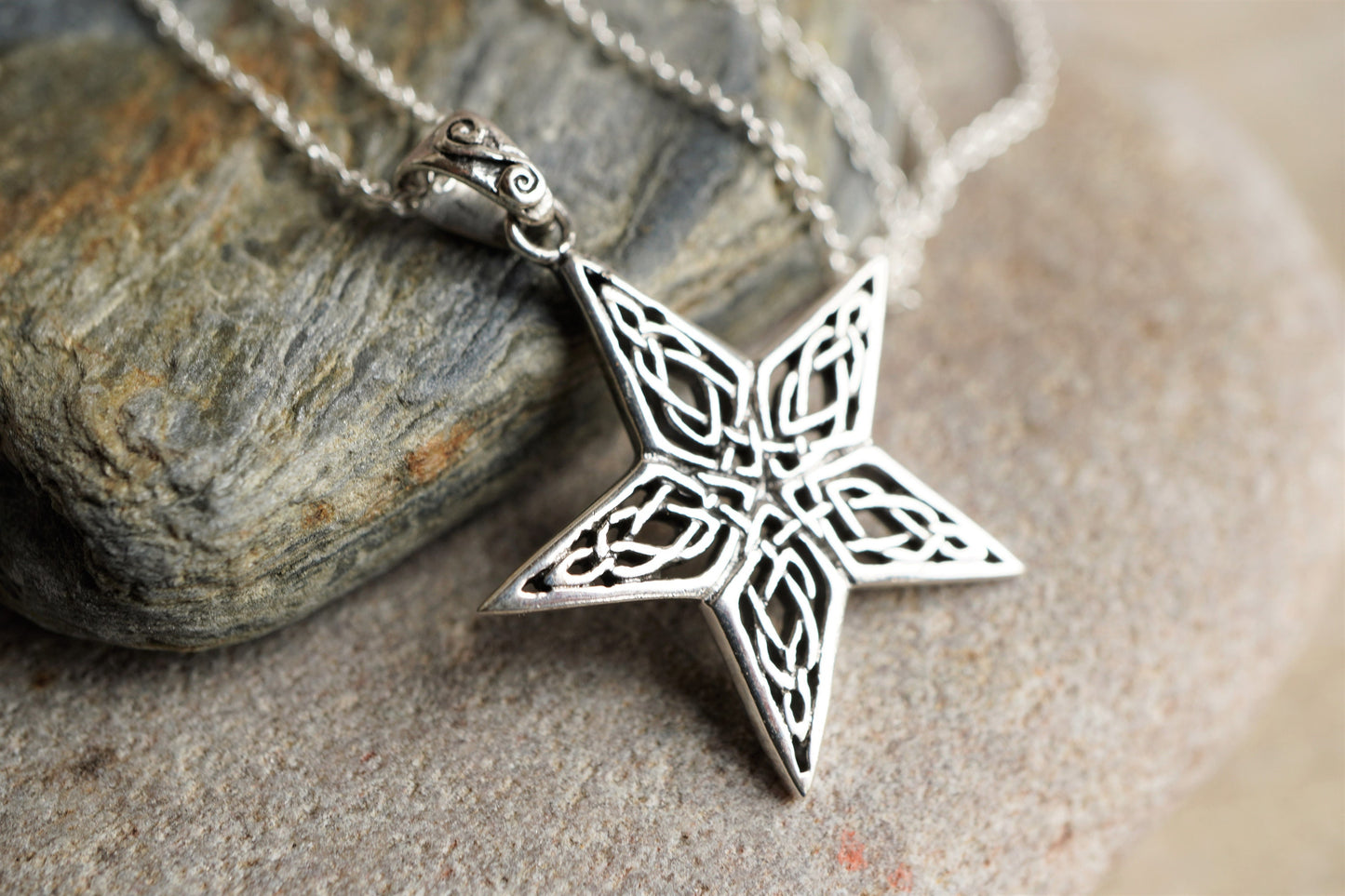 Celtic Star Necklace Sterling Silver * Filigree pendant * Gift for her* Feminine