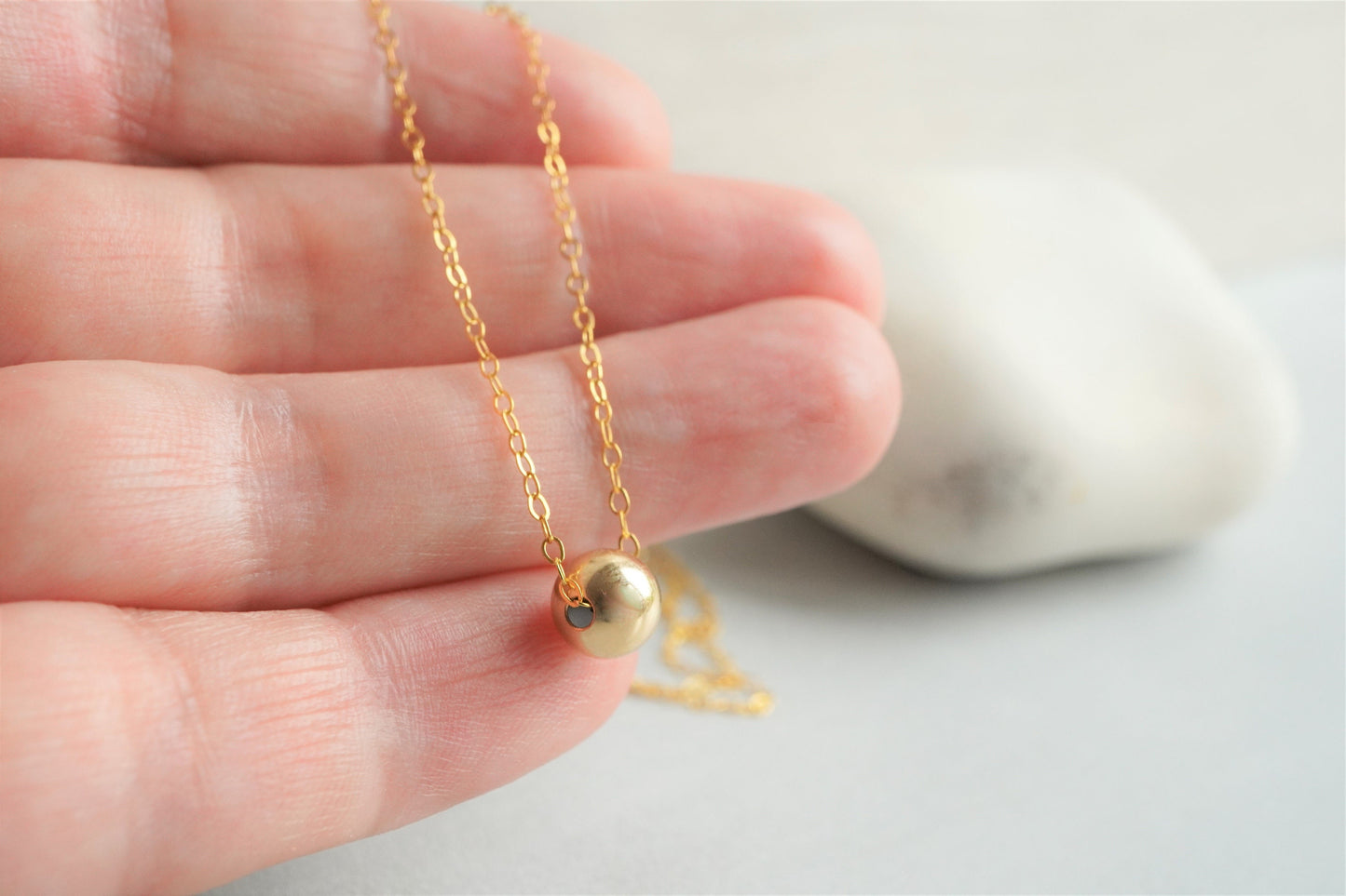 Gold Filled Ball Necklace * Dainty Gold Jewellery * Gift for her* Feminine necklace