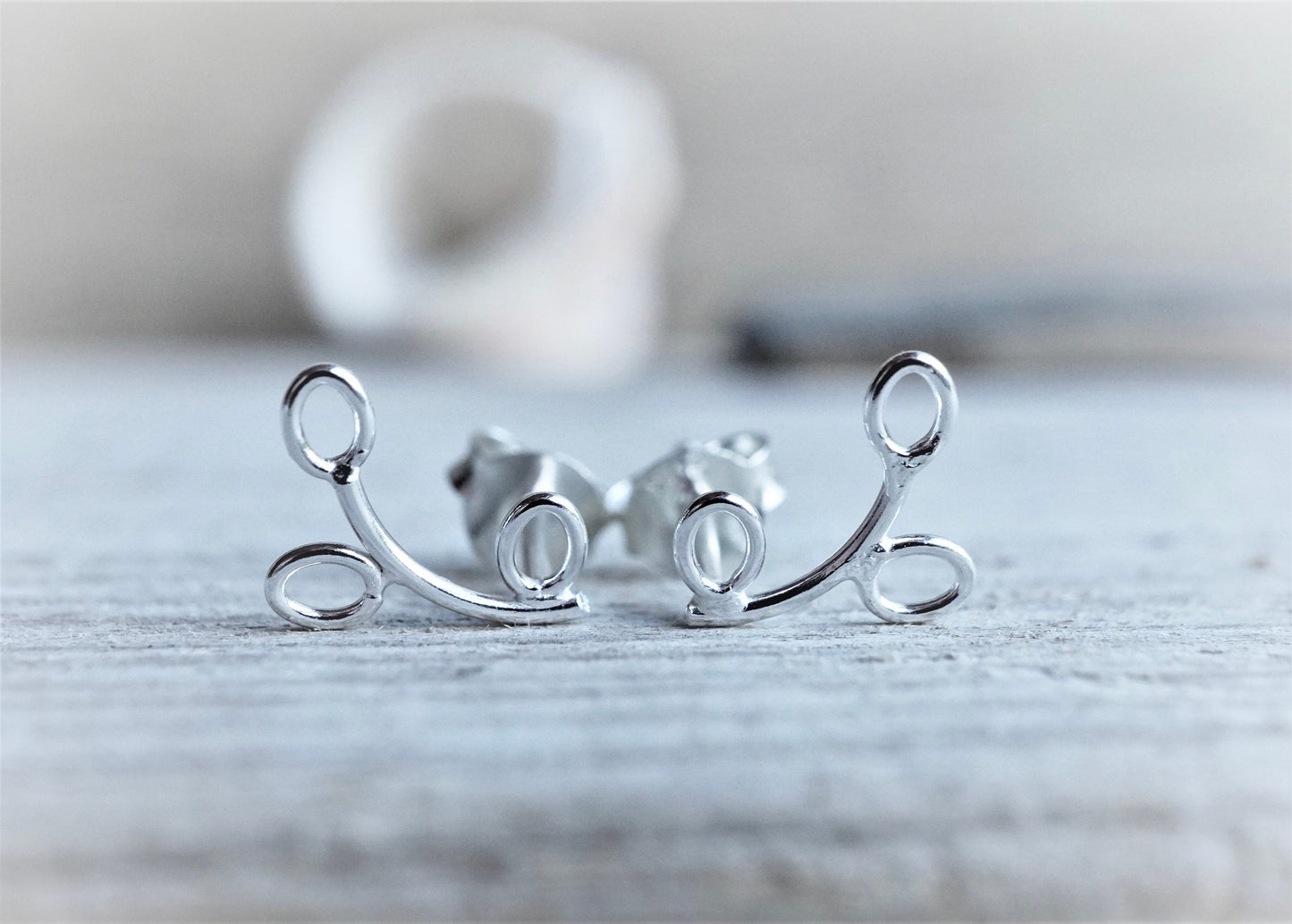 Sterling Silver Leaf Stud Earrings * Leaf jewellery * Gift for her