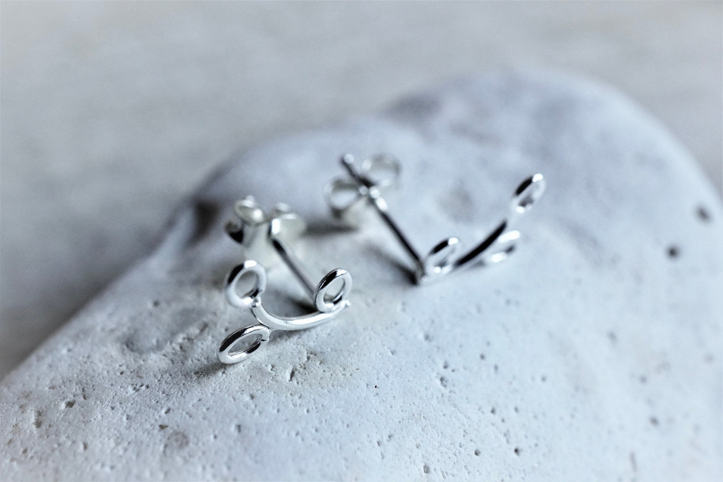 Sterling Silver Leaf Stud Earrings * Leaf jewellery * Gift for her