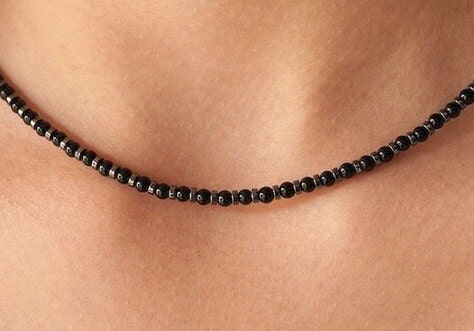 Onyx Hematite Necklace * Black jewellery * Onyx necklace * Black necklace