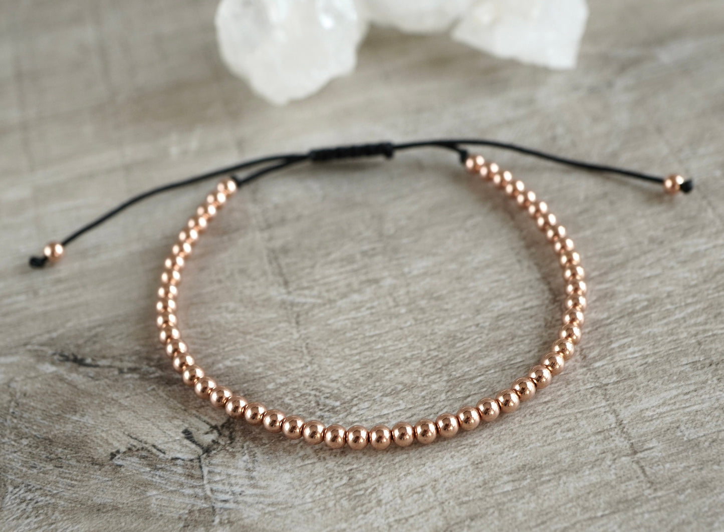 Rose Gold Filled Dainty Cord Bracelet * Feminine * Layered Bracelet *
