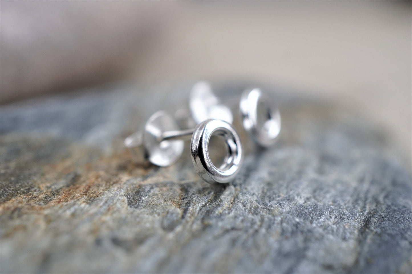 Small Circle Stud Sterling silver * Gift for her * Silver stud * Hollow circle stud
