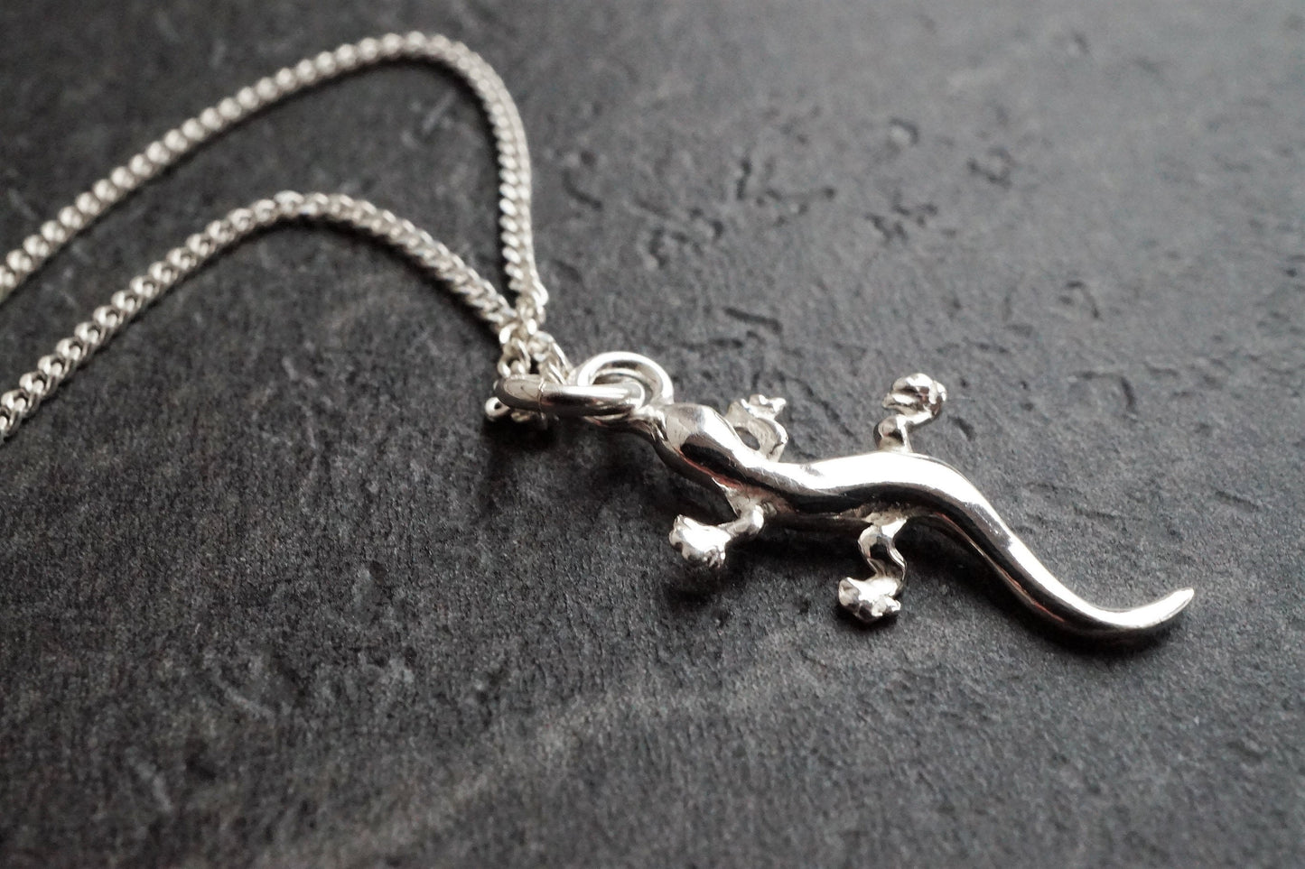 Sterling Silver Lizard Necklace * Gecko earrings * Camouflage * Symbol of freedom