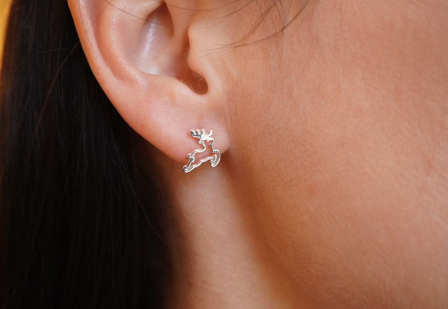 Deer Stud Sterling Silver * Christmas earrings * Gift for her