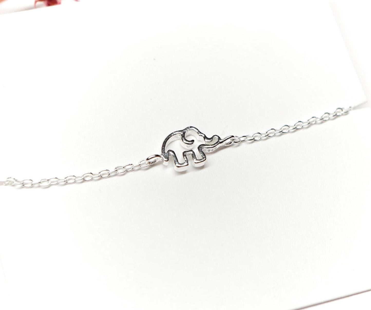 Tiny Elephant Sterling Silver Dainty Bracelet * Elephant bracelet *