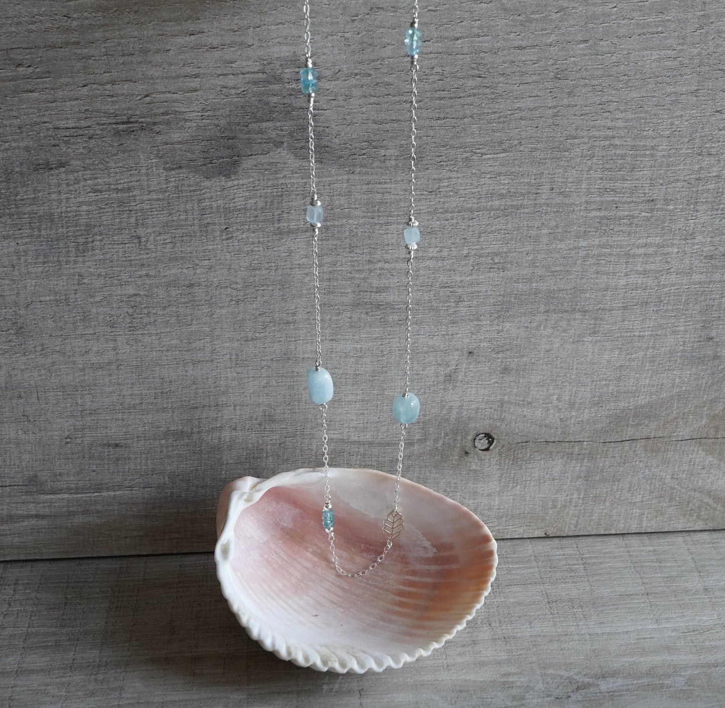 Aquamarine Sterling Silver Necklace * March Birthstone * Aquamarine Jewelry * Dainty Necklace * Gift for her * Feminine