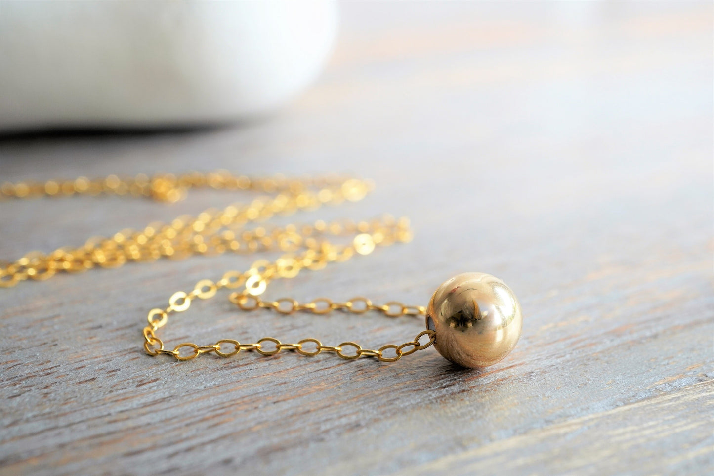 Gold Filled Ball Necklace * Dainty Gold Jewellery * Gift for her* Feminine necklace