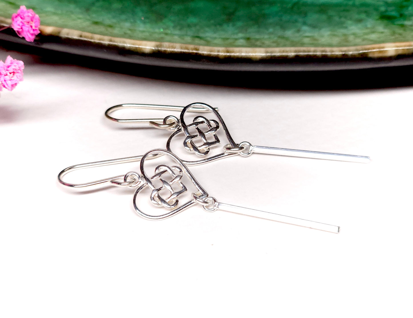 Sterling Silver Celtic Infinity Heart Earrings * Celtic gift * Infinity knot