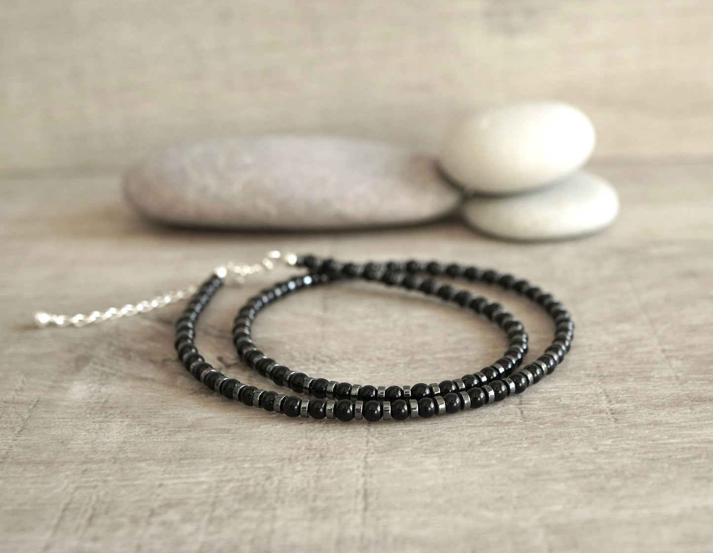 Onyx Hematite Necklace * Black jewellery * Onyx necklace * Black necklace