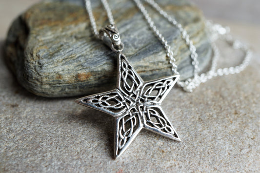 Celtic Star Necklace Sterling Silver * Filigree pendant * Gift for her* Feminine